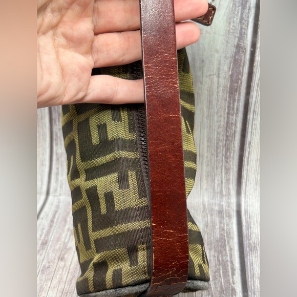 FENDI Zucca Vintage Mini Baguette Barrel Bag Top Handle Handbag RARE - Picture 15 of 16